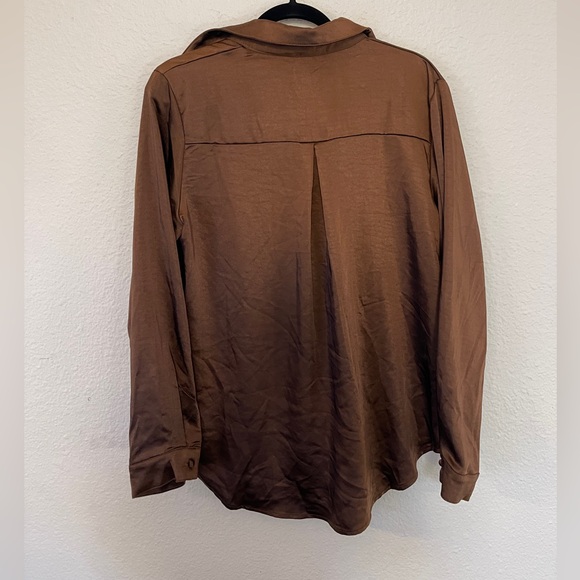 Princess Poly Satin Button Down Shirt - Picture 2 of 2